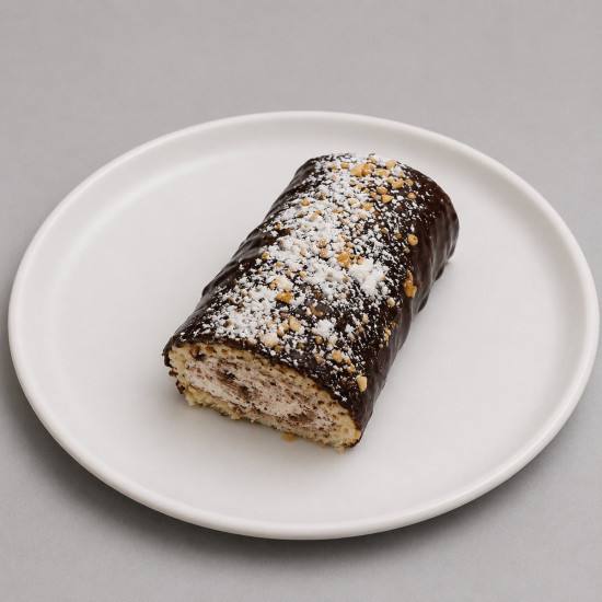 Mini Brazo de Gitano de Chocolate con Cobertura de Chocolate y Almendra Crocanti