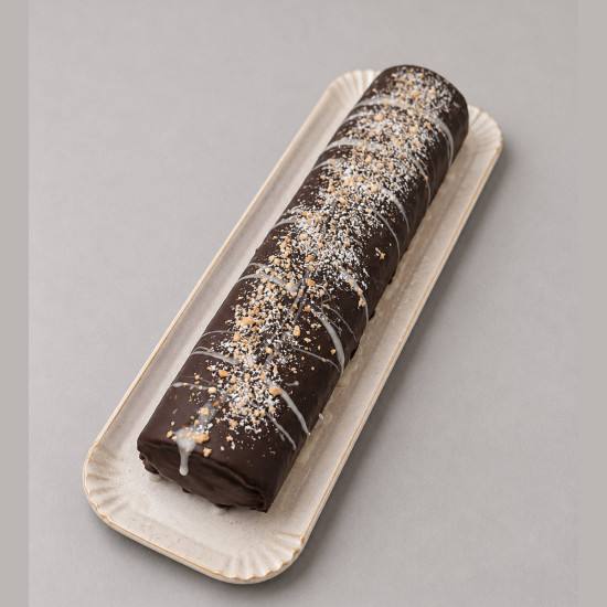 Brazo de Gitano de Chocolate con Cobertura de Chocolate y Almendra Crocanti