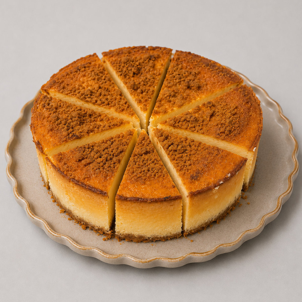 Tarta de Queso Artesanal con Base Lotus porcion