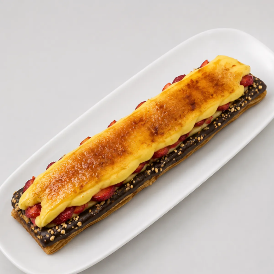 Bandas de fresas crema quemada