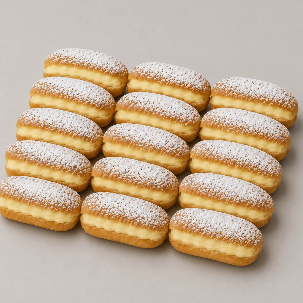 Fartón artesanal relleno de crema pastelera
