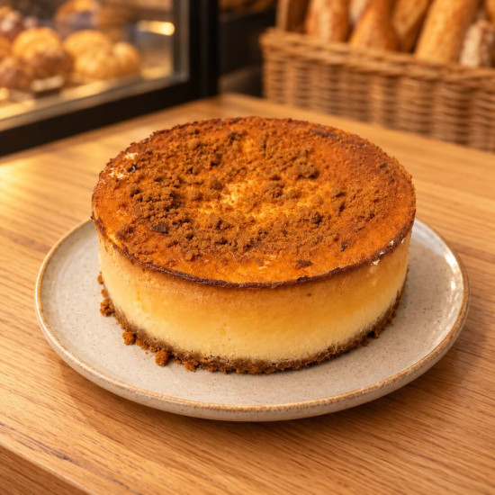 Tarta de queso artesanal entera con base Lotus