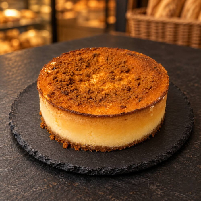 Tarta de queso artesanal entera con base Lotus Tu Obrador