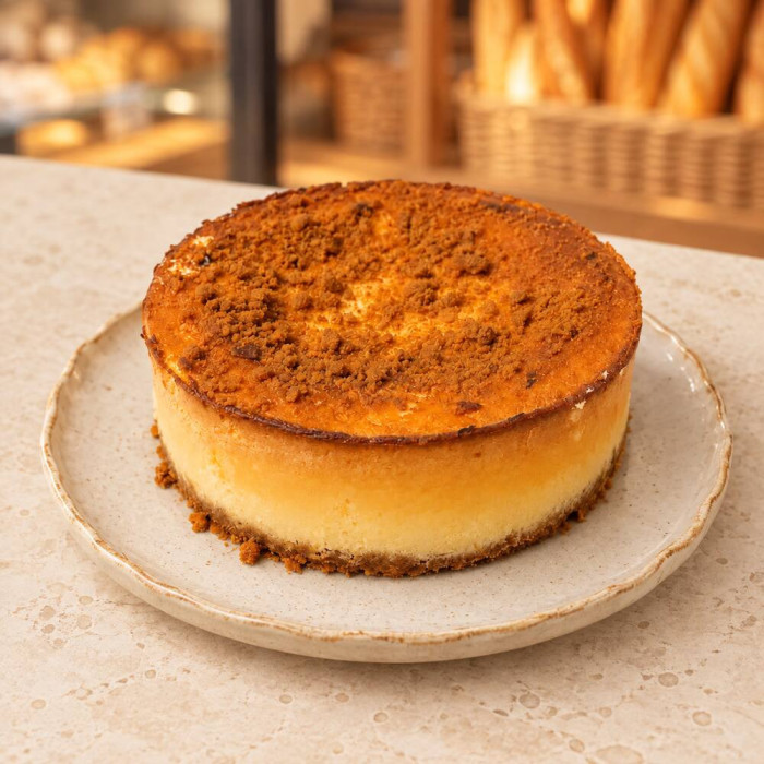 Tarta de queso artesanal entera con base Lotus tarragona