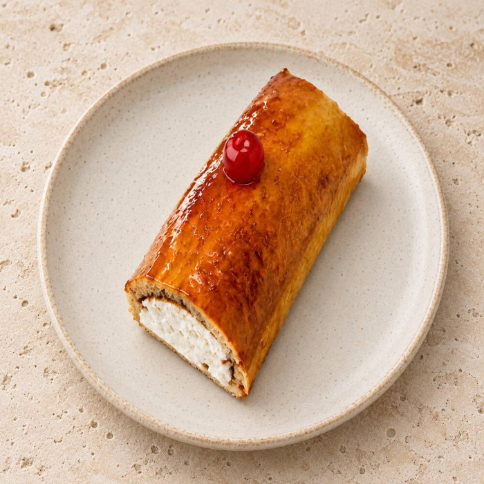Mini brazo de gitano de nata sobre piedra clara