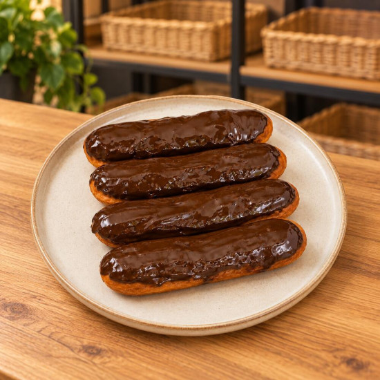 Fartons con cobertura de chocolate sobre madera
