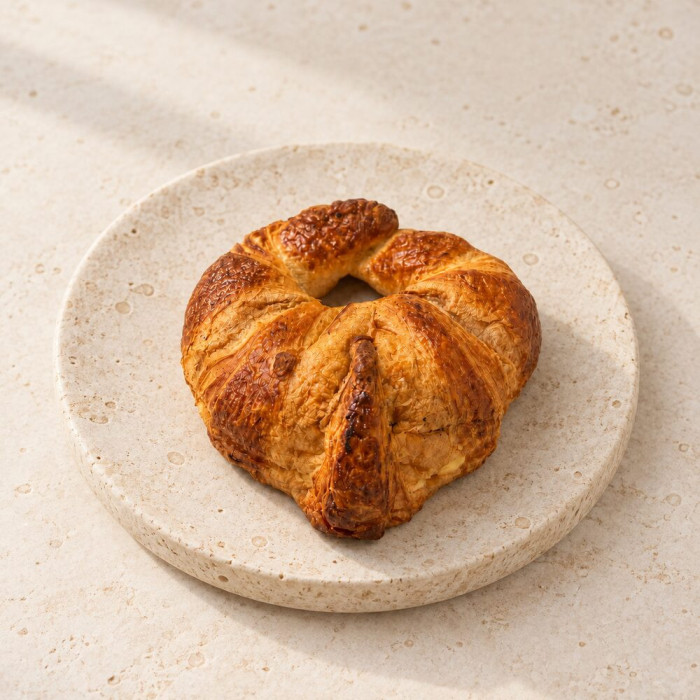 Croissant de cuernos artesanal sobre piedra clara | Tu Obrador Tarragona