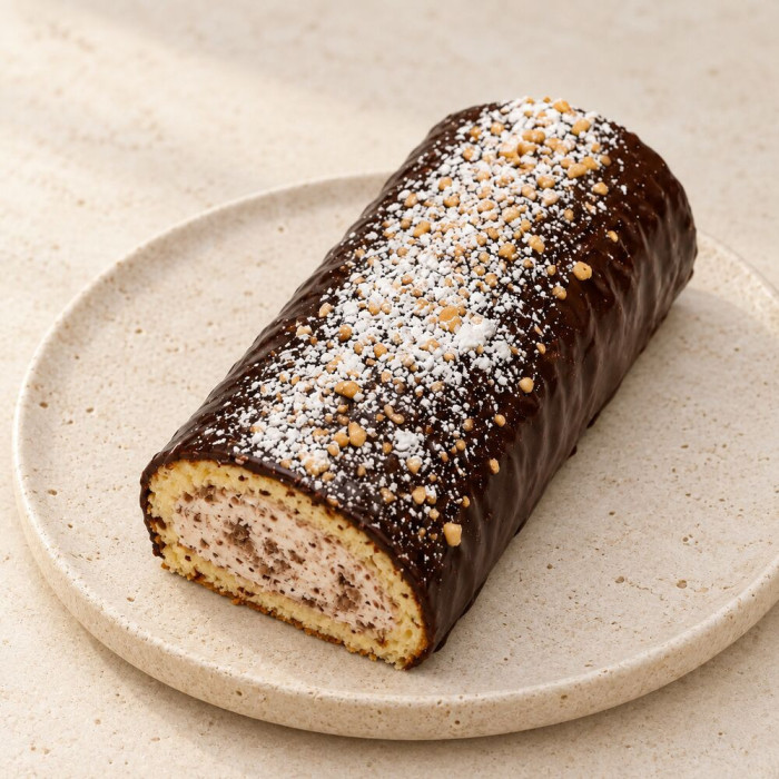 Mini brazo de chocolate y almendra sobre piedra clara | Tu Obrador Tarragona