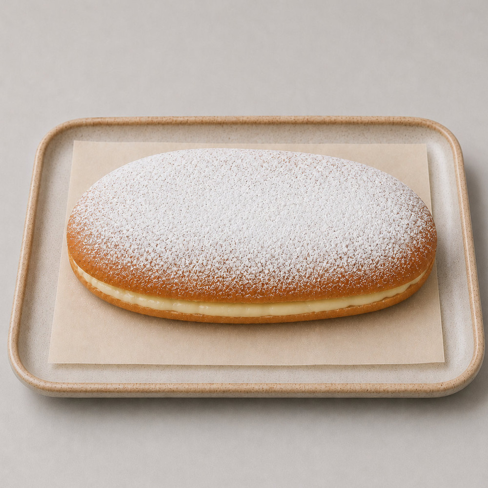 Coca brioche rellena de chocolate blanco
