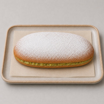 Coca brioche rellena de pistacho