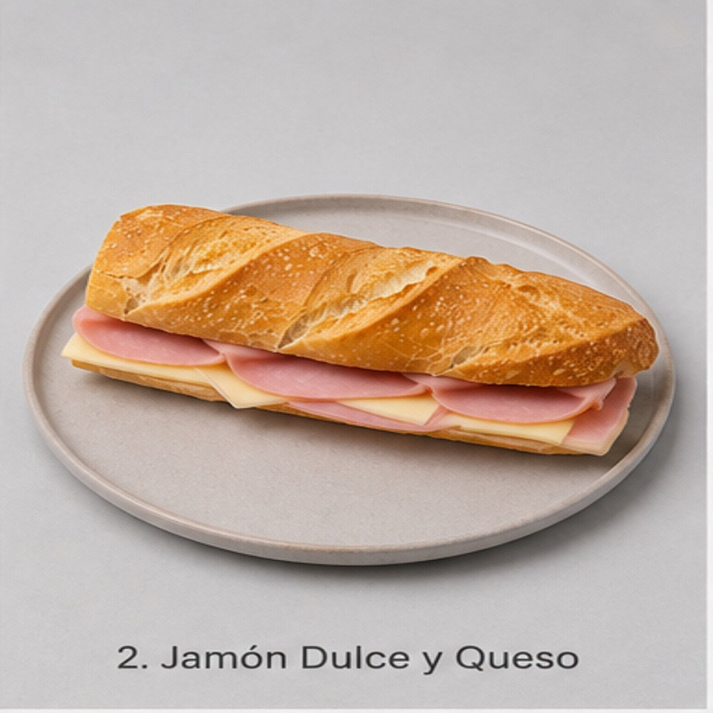 Bocadillo de jamón dulce y queso de Tu Obrador